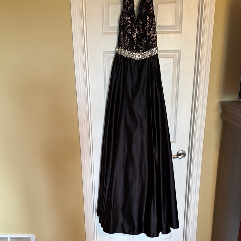 Jovani Black Halter Prom Dress